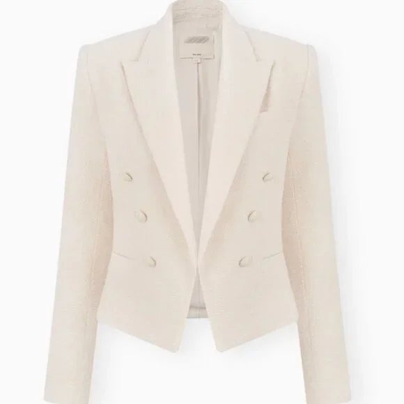 BEST L'AGENCE Brooke Open-Front Blazer Sz2/6 Ecru Cream Ivory Off White - Picture 12 of 14
